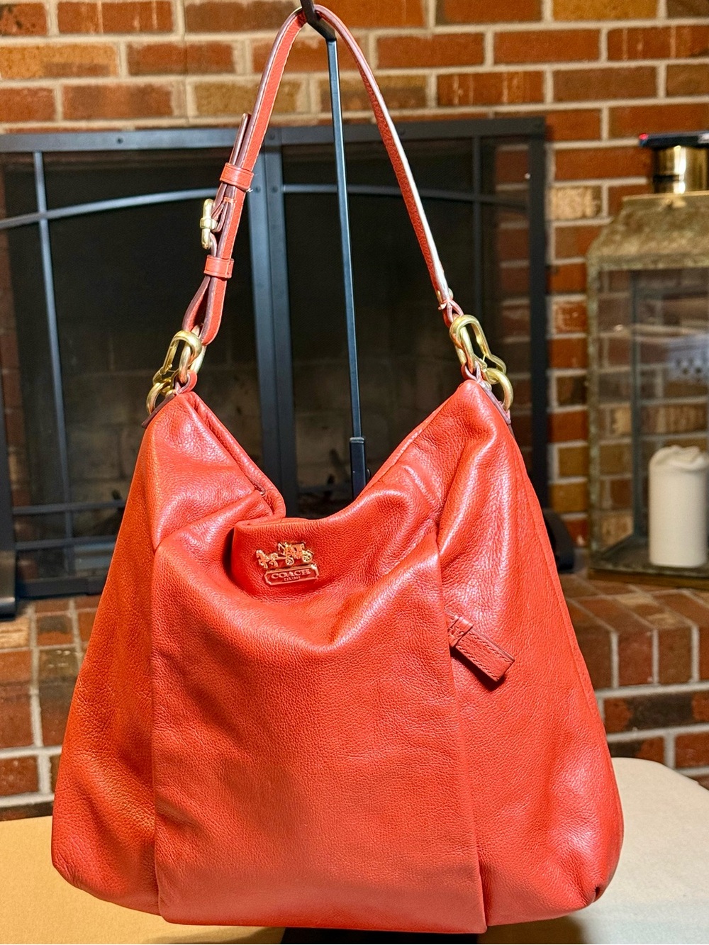 COACH Madison Isabelle Burnt Orange Leather Hobo Bag 21224P 🔥🔥Rare Pilot Model🔥🔥